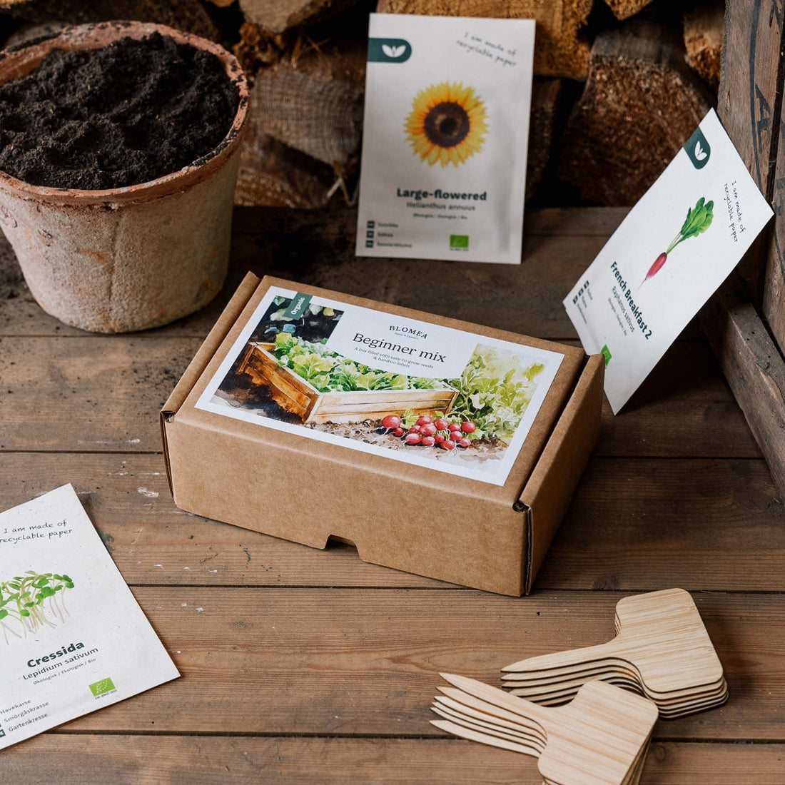 Aloittelijan laatikko - 12 pussia luomusiementä