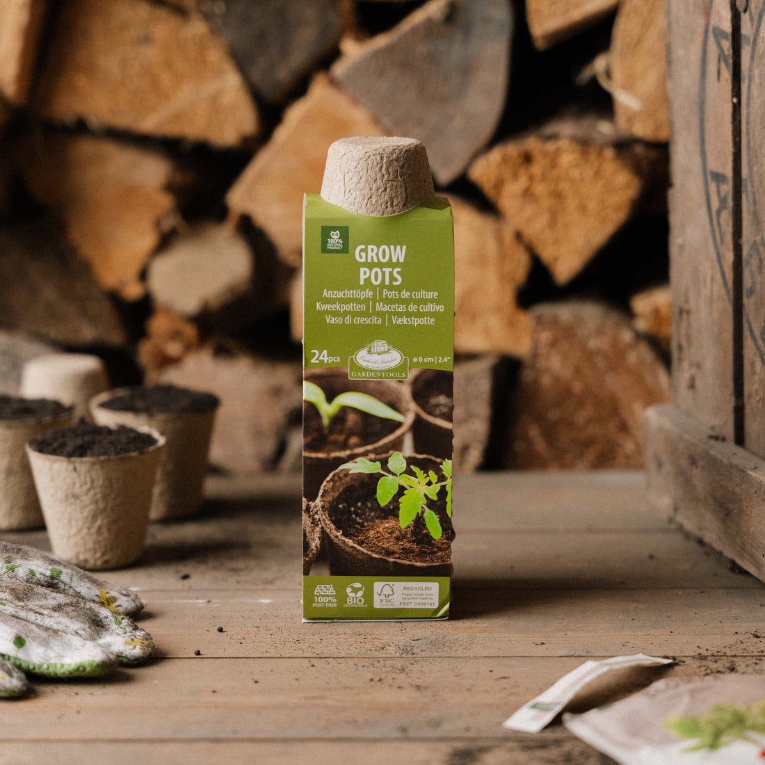 Biohajoava kuituruukku 5 cm, 24 kpl