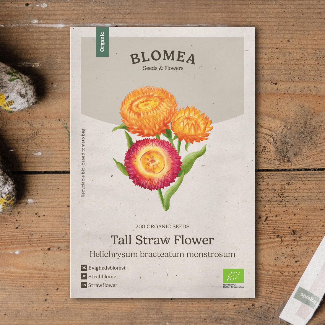 Jäkkärä 'Tall Straw Flower' - 200 luomusiementä