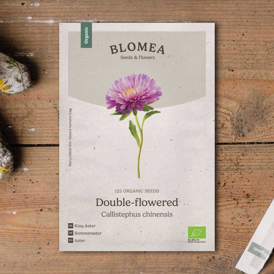 Kiinanasterin siemenet 'Tuplakukkainen' - 125 luomusiementä