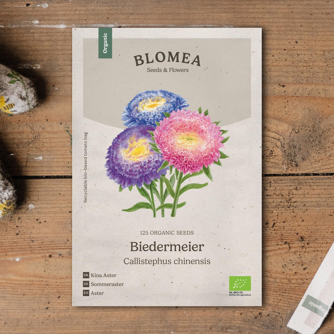 Kiinanasterin siemenet 'Biedermeier' - 125 luomusiementä