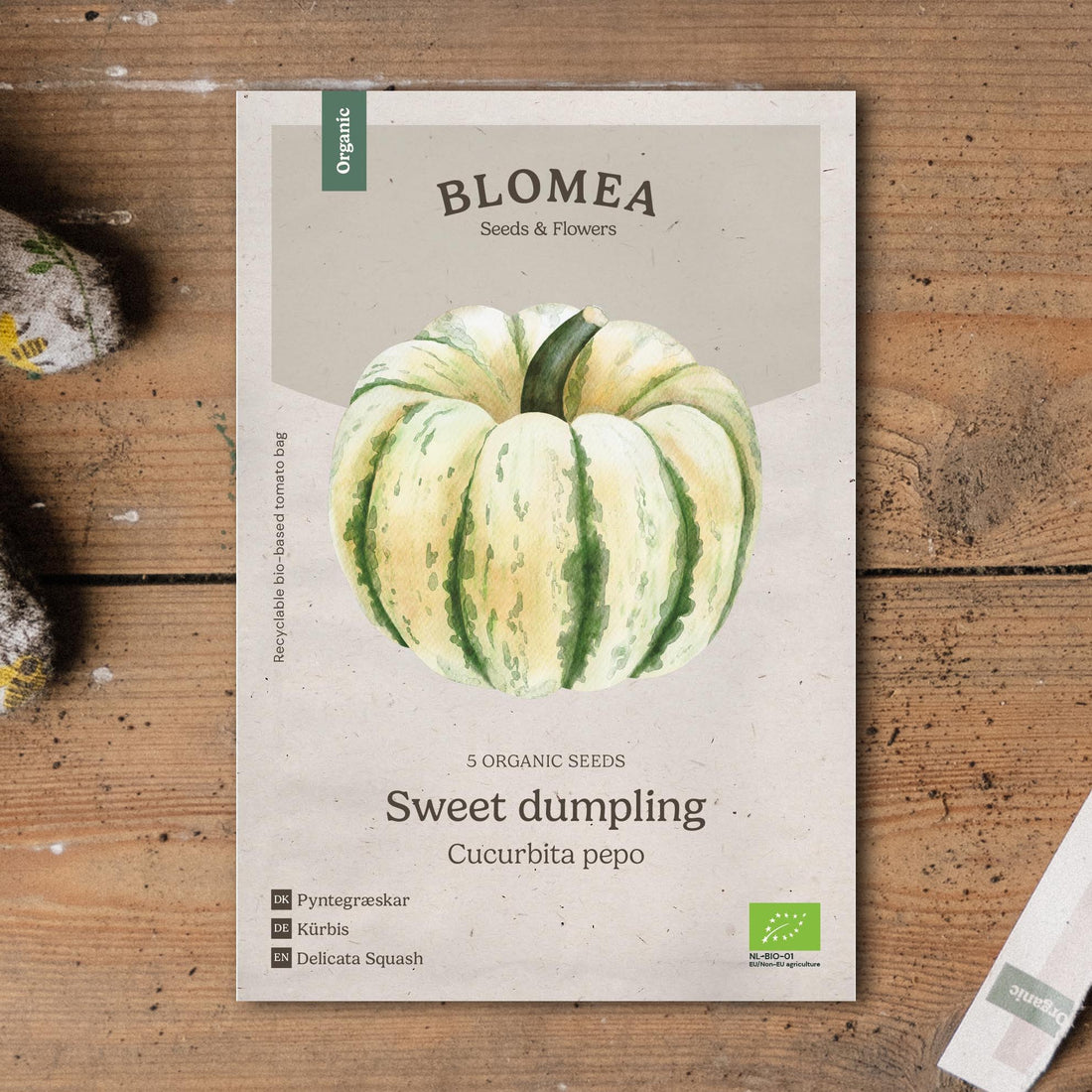 Koristekurpitsan siemenet 'Sweet Dumpling' - 5 luomusiementä