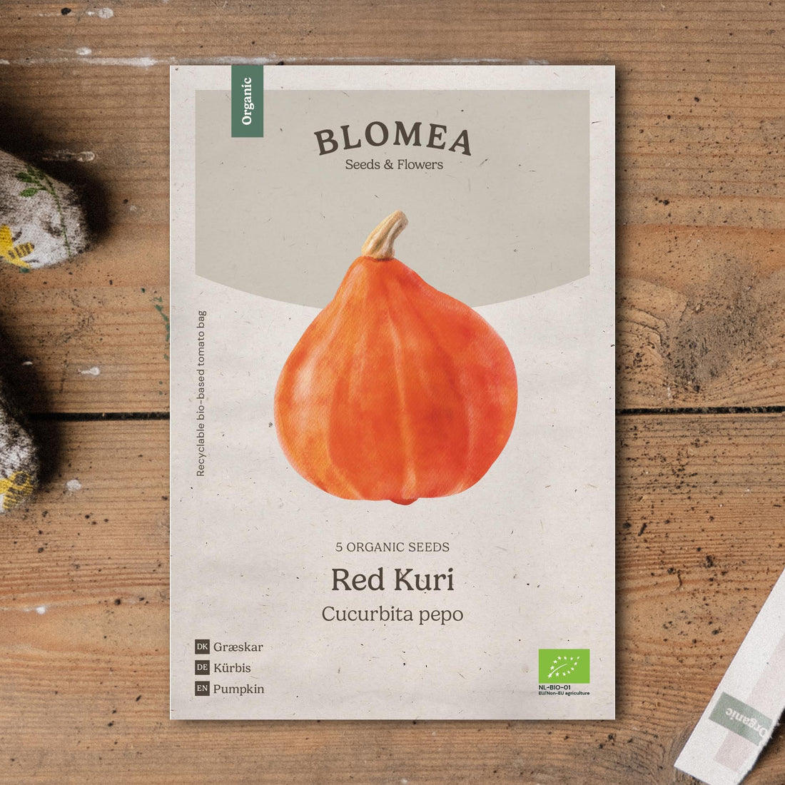 Kurpitsan siemenet 'Red Kuri' - 5 luomusiementä