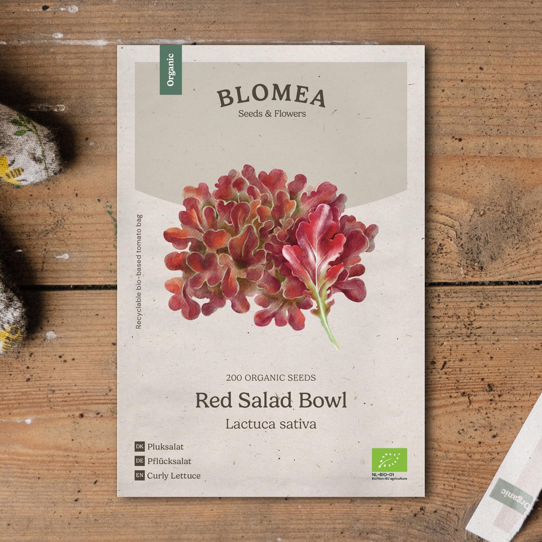 Lehtisalaatin siemenet 'Red Salad Bowl' - 200 luomusiementä