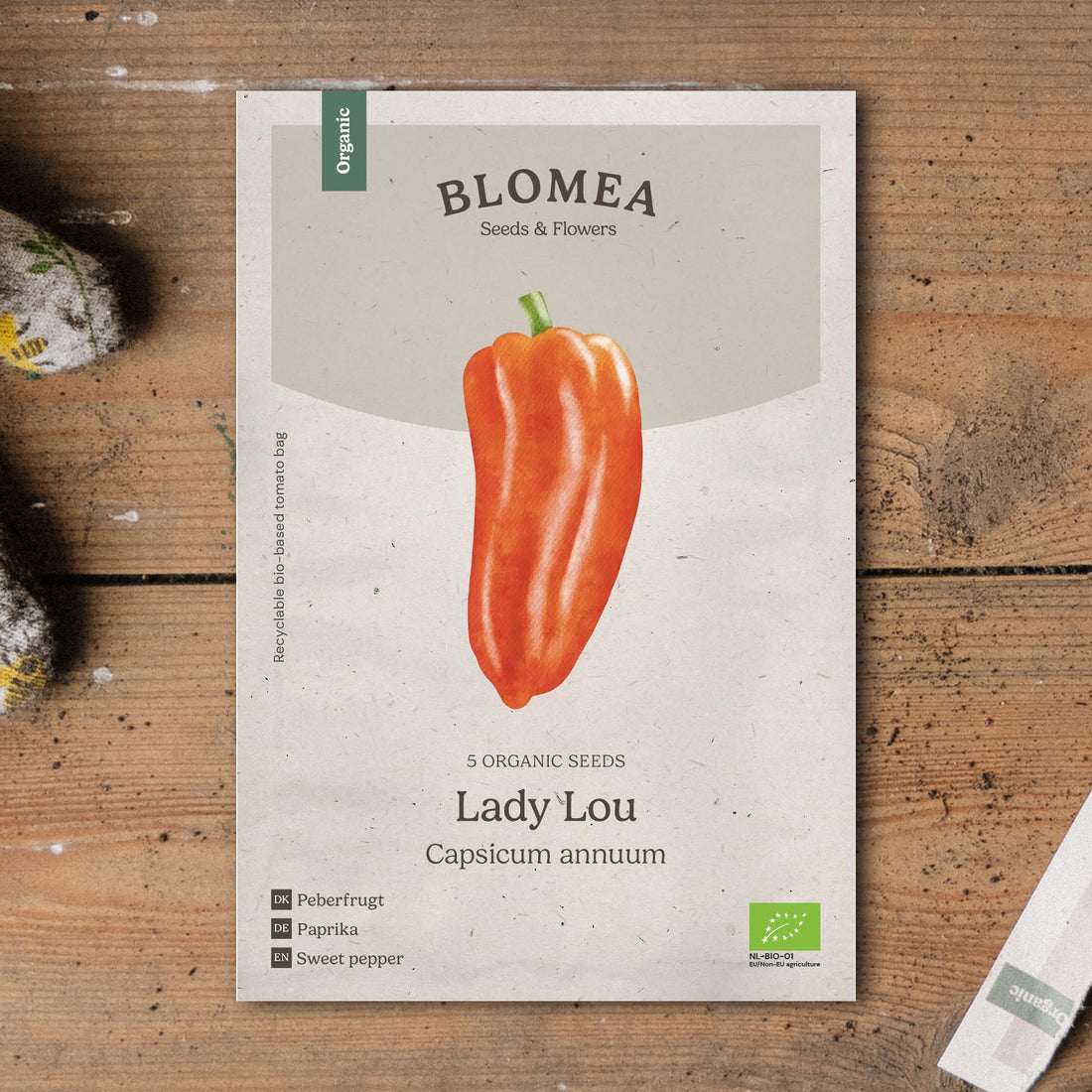 Paprikan siemenet 'Lady Lou' - 5 luomusiementä