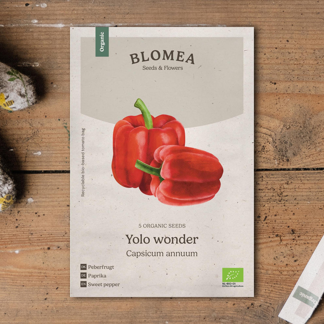 Paprikan siemenet 'Yolo Wonder' - 5 luomusiementä