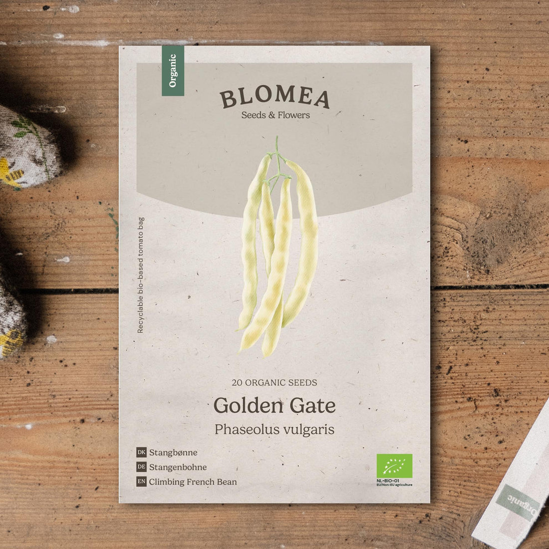 Salkopapujen siemenet 'Golden Gate' - 20 luomusiementä