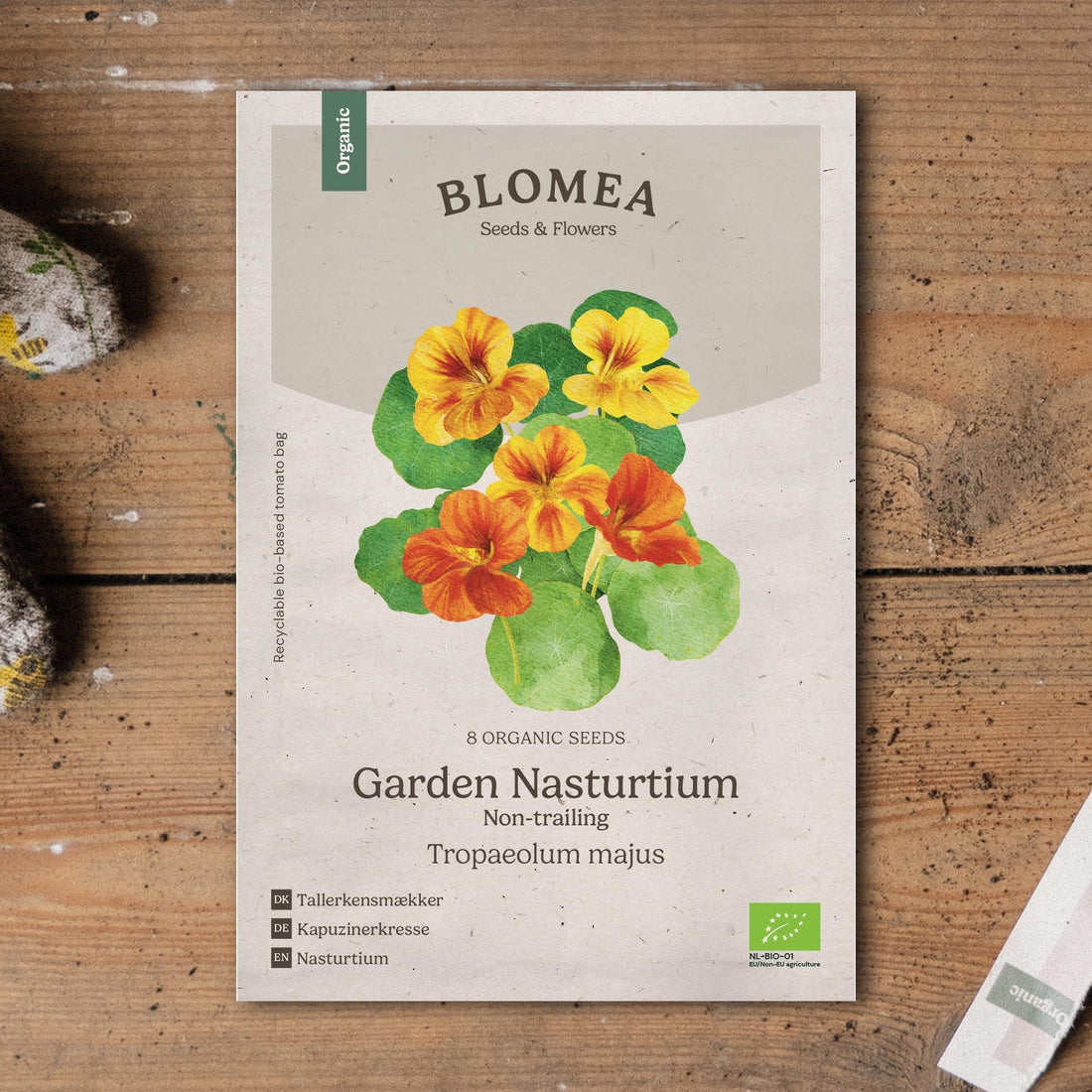 Krassin siemenet 'Garden Nasturtium, non-trailing' - 8 luomusiementä