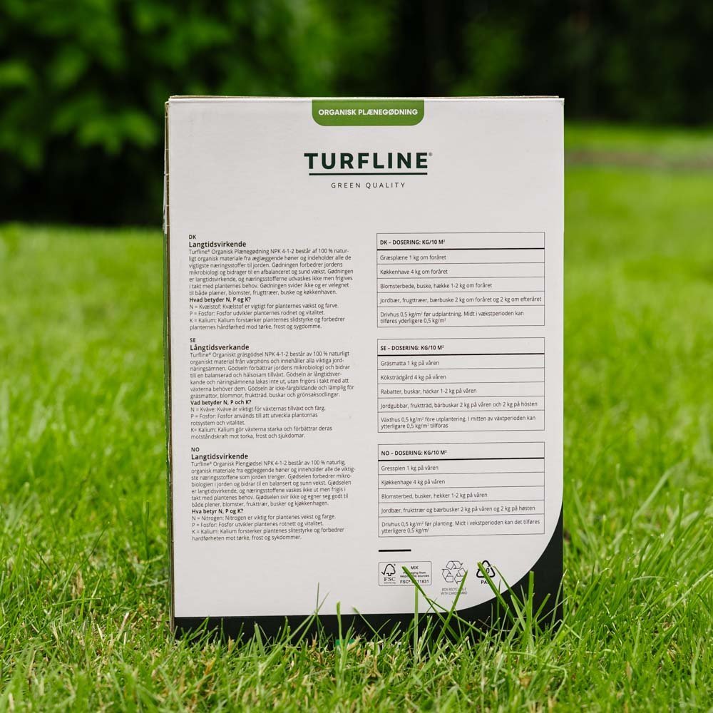 Turfline orgaaninen nurmikkolannoite 4/1/2, 2, 5 kg