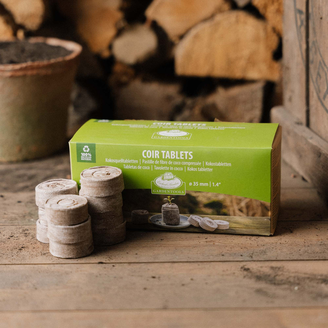 35 mm kookosbrikettejä, 50 kpl