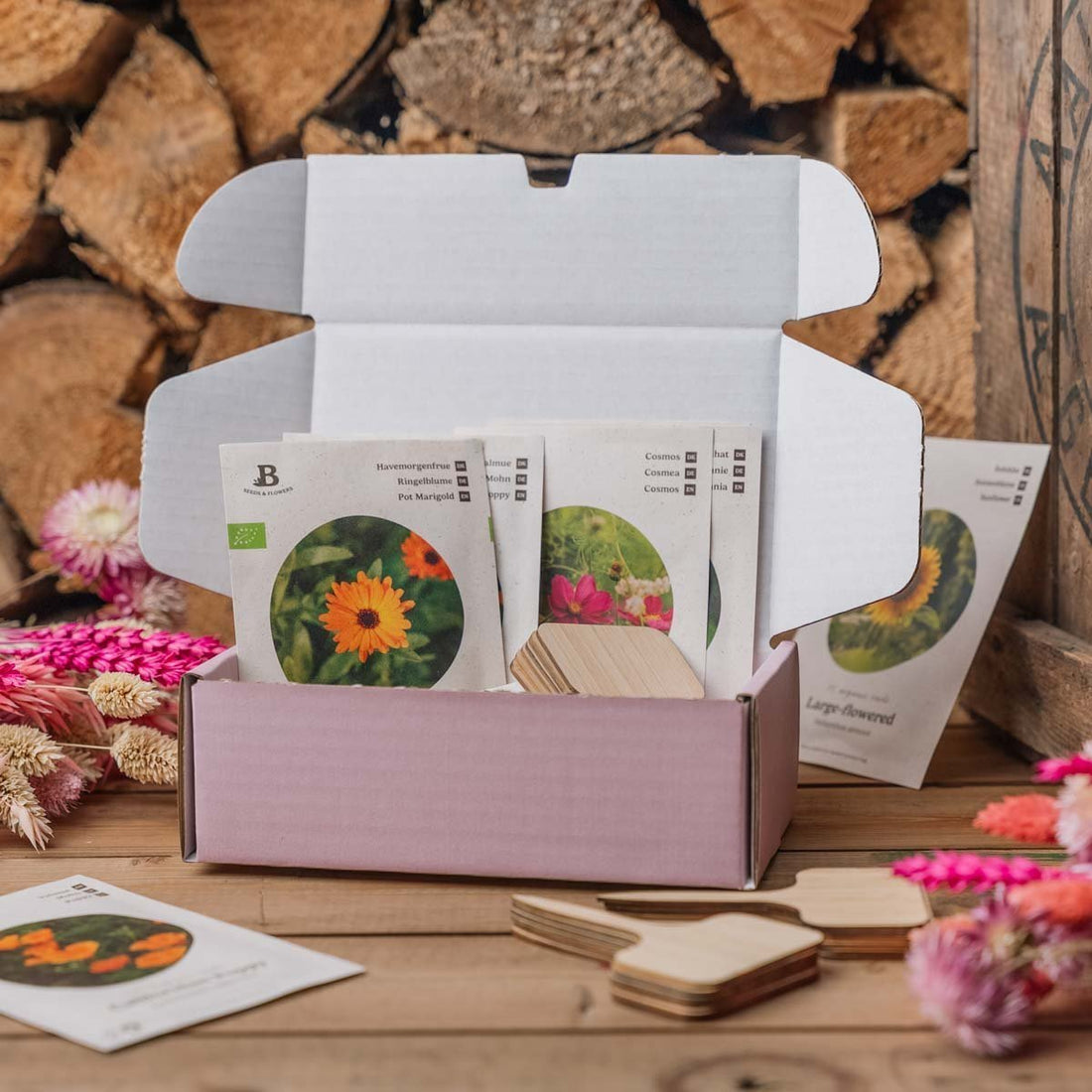 Äitienpäivän kukkapaketti - 10 pussia luomusiemeniä