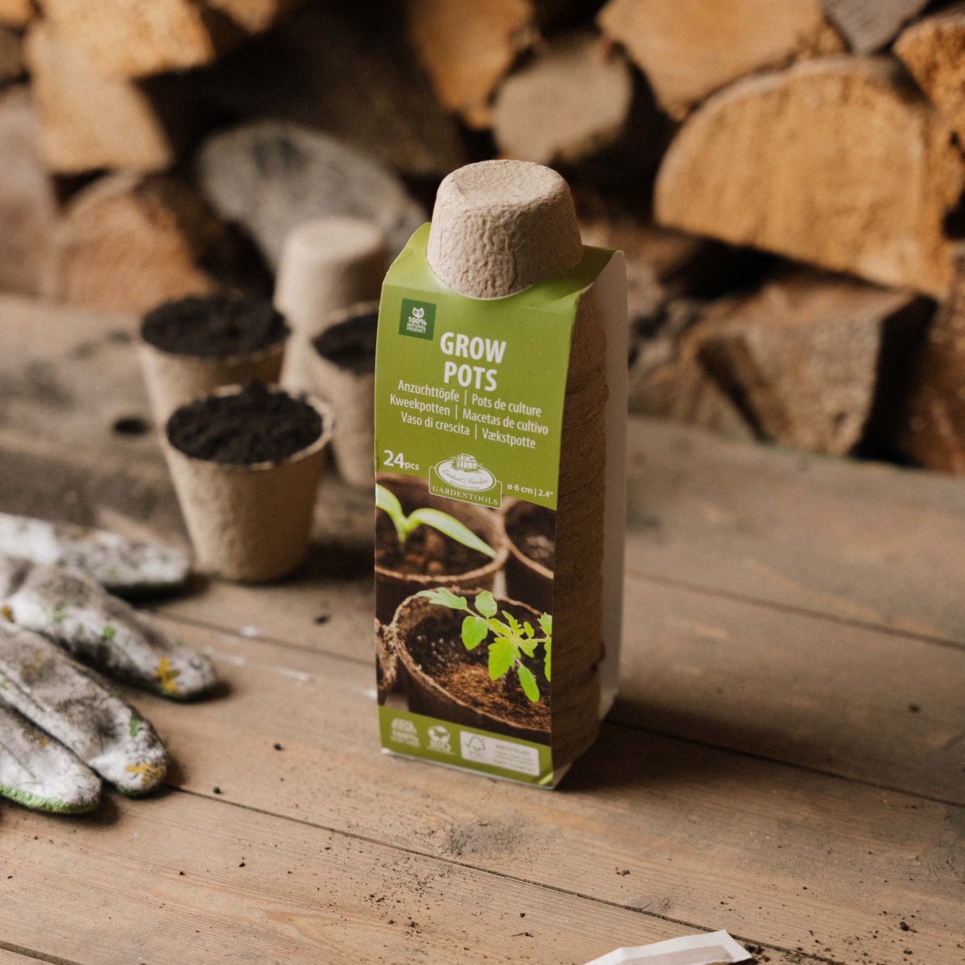 Biohajoava kuituruukku 5 cm, 24 kpl