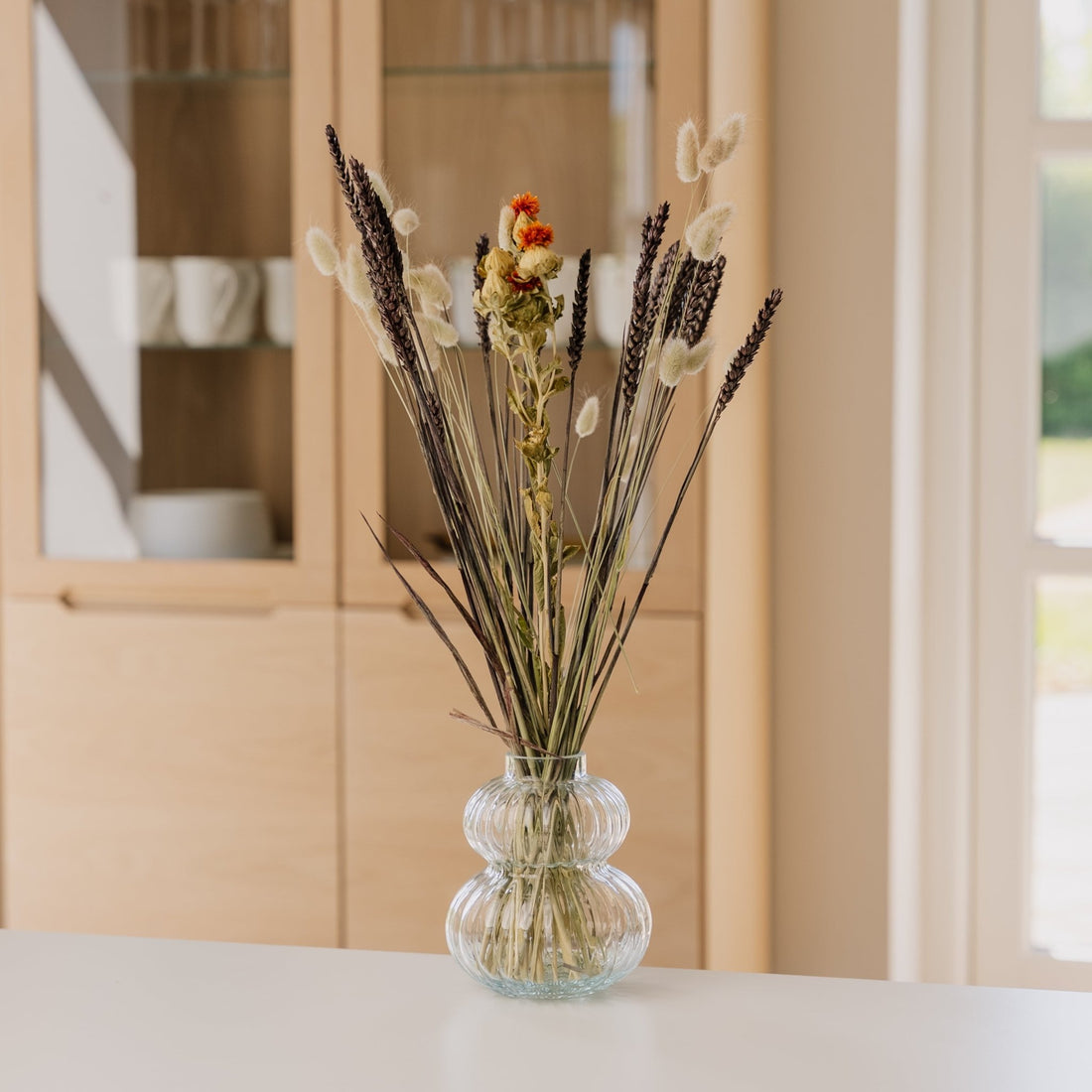 Kuivakukkakimppu, kehäkukka, H: 55 cm