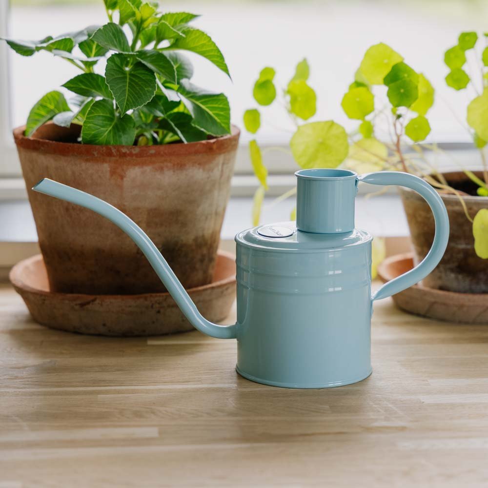 Metallinen kastelukannu sisäkäyttöön, 1 L, taivaansininen