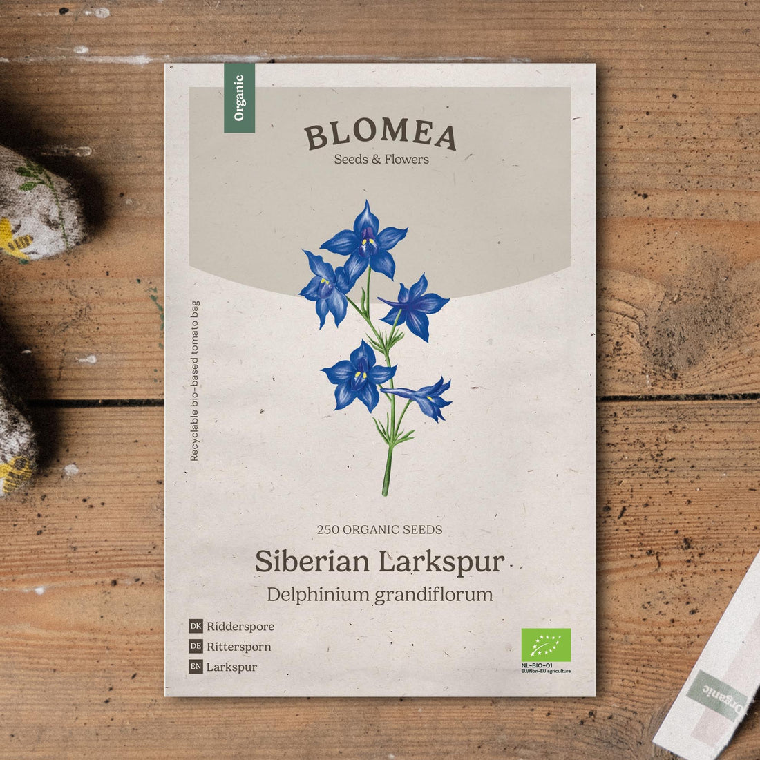 Ritarinkannuksen siemenet 'Siberian Larkspur' - 250 luomusiementä