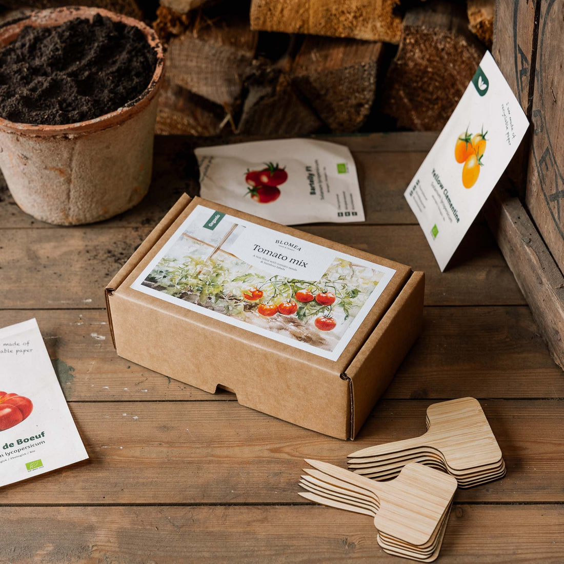 Tomaattilaatikko - 12 pussia luomusiementä