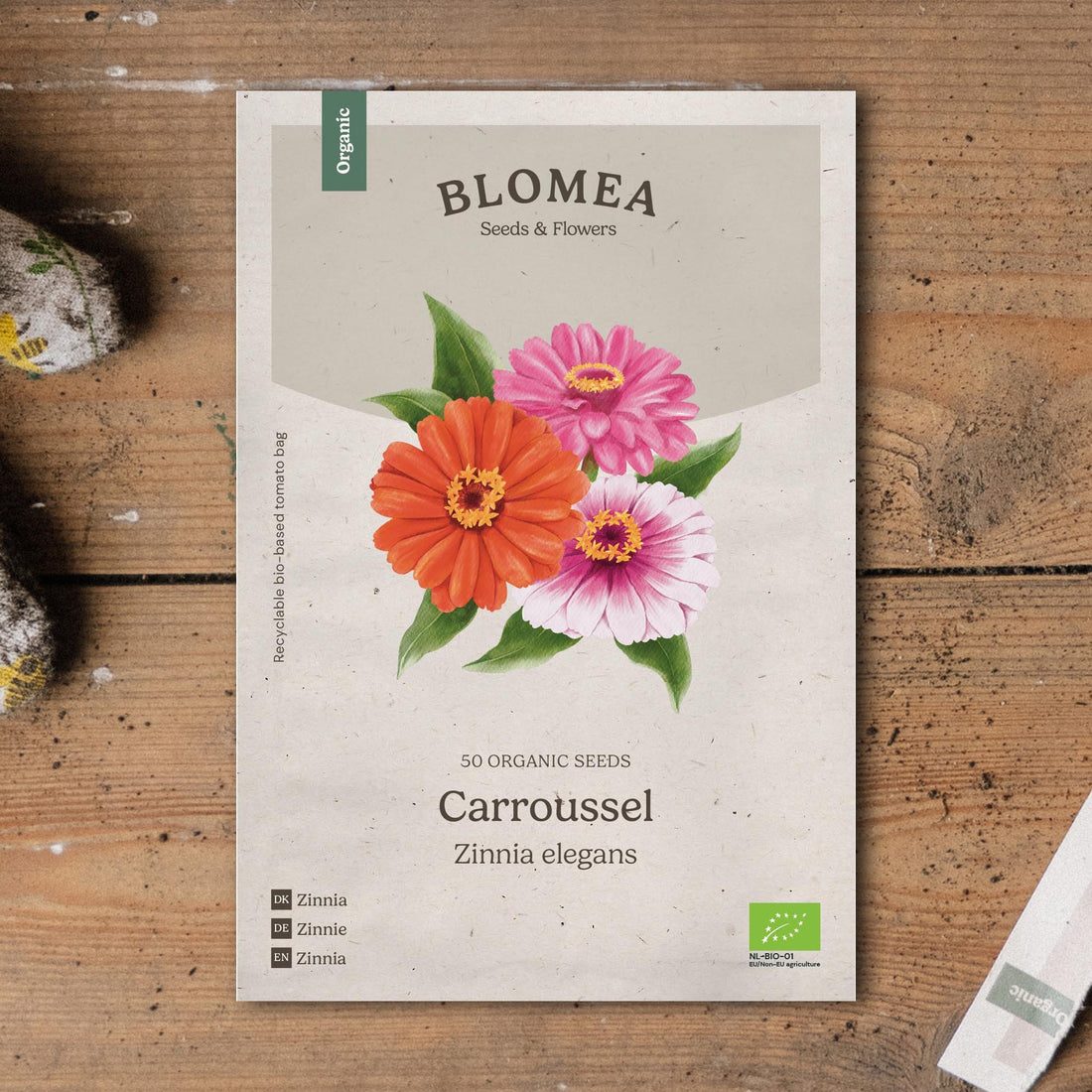 Tsinnian siemenet 'Carroussel' - 50 luomusiementä