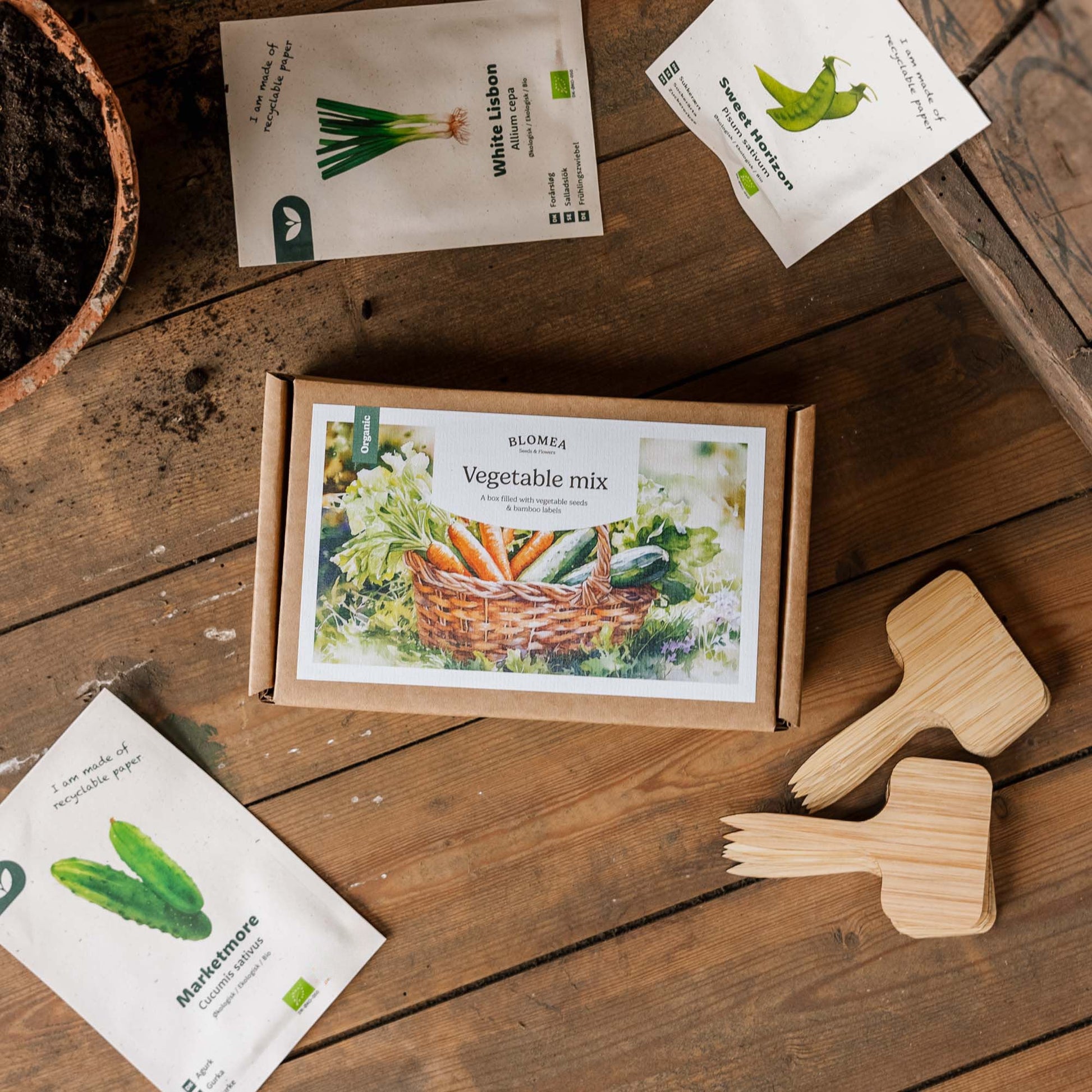 Vihanneslaatikko - 12 pussia luomusiementä