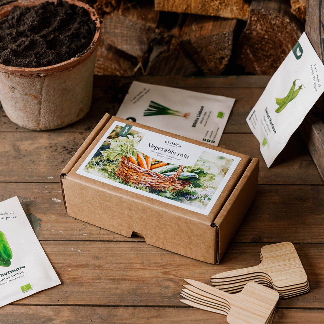 Vihanneslaatikko - 12 pussia luomusiementä